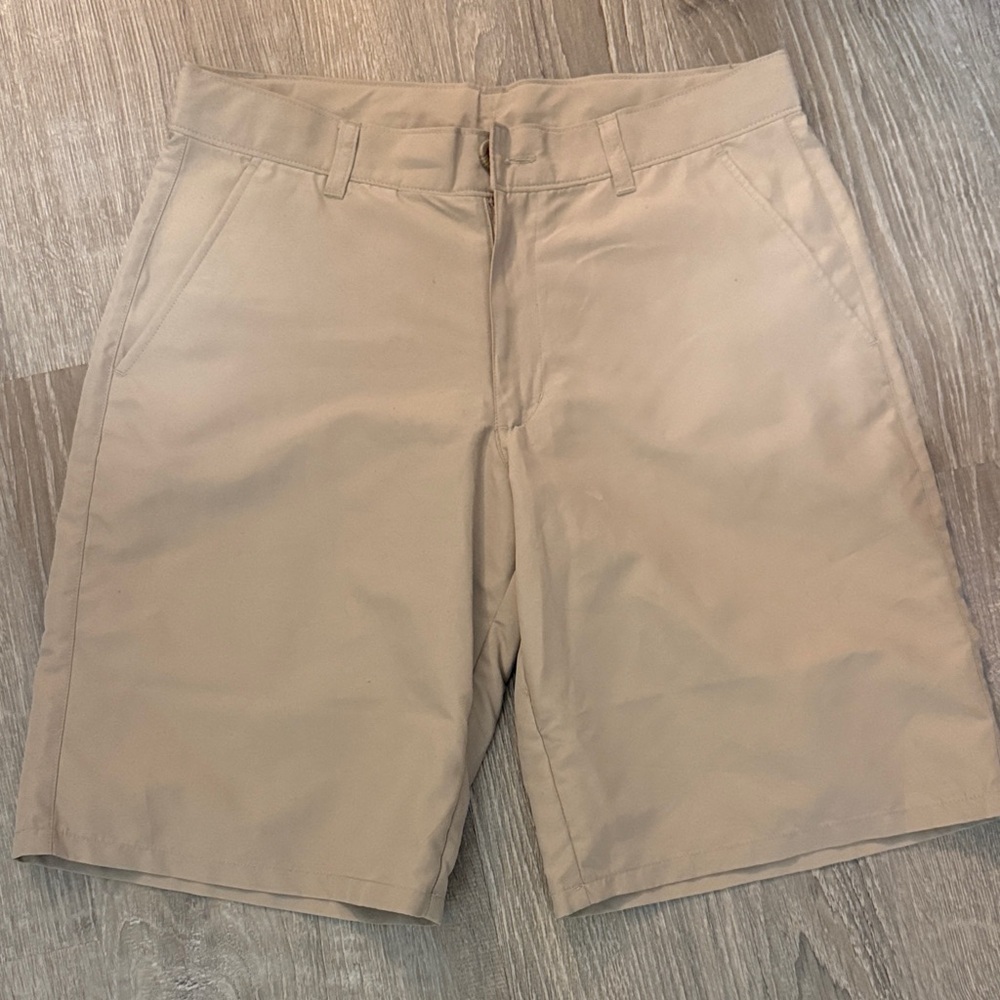Nautica Men's Beige Flat Front uniform Shorts